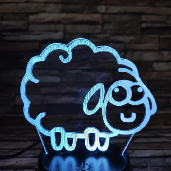 Bárány  7 színű 3D led lámpa