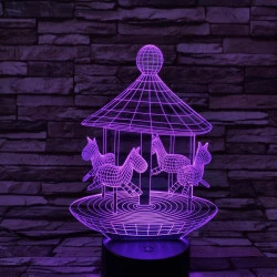Körhinta 7 színű 3D led lámpa
