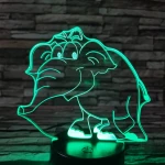 Elefánt bébi 2 7 színű 3D led lámpa