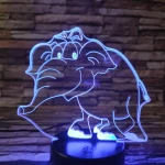 Elefánt bébi 2 7 színű 3D led lámpa