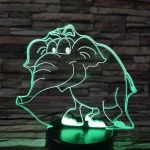 Elefánt bébi 2 7 színű 3D led lámpa