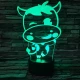 Tehén 2 7 színű 3D led lámpa