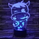 Tehén 2 7 színű 3D led lámpa