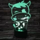 Tehén 2 7 színű 3D led lámpa