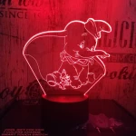Bébi elefánt & kisegér 7 színű 3D led lámpa
