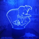 Bébi elefánt & kisegér 7 színű 3D led lámpa