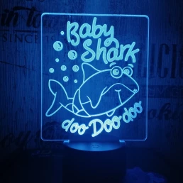 Bébi cápa 7 színű 3D led lámpa