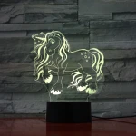 Unikornis Csillagos 7 színű 3D led lámpa