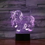 Unikornis Csillagos 7 színű 3D led lámpa