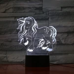 Unikornis Csillagos 7 színű 3D led lámpa