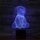 Ülő Kutya 7 színű 3D led lámpa