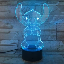 Űr-kutya 7 színű 3D led lámpa