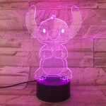 Űr-kutya 7 színű 3D led lámpa