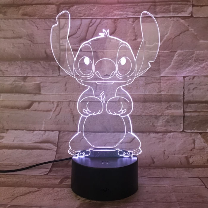 Űr-kutya 7 színű 3D led lámpa