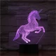Ágaskodó Unikornis 7 színű 3D led lámpa