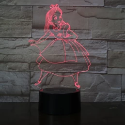 Hamupipőke  7 színű 3D led lámpa