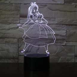 Hamupipőke  7 színű 3D led lámpa