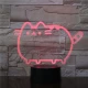Cica szereti a hasát 7 színű 3D led lámpa