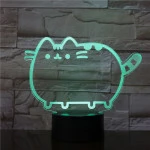 Cica szereti a hasát 7 színű 3D led lámpa