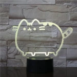Cica szereti a hasát 7 színű 3D led lámpa