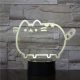 Cica szereti a hasát 7 színű 3D led lámpa