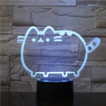 Cica szereti a hasát 7 színű 3D led lámpa