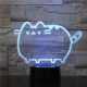 Cica szereti a hasát 7 színű 3D led lámpa
