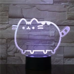 Cica szereti a hasát 7 színű 3D led lámpa