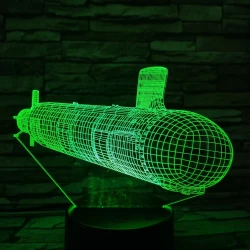 Tengeralattjáró 7 színű 3D led lámpa