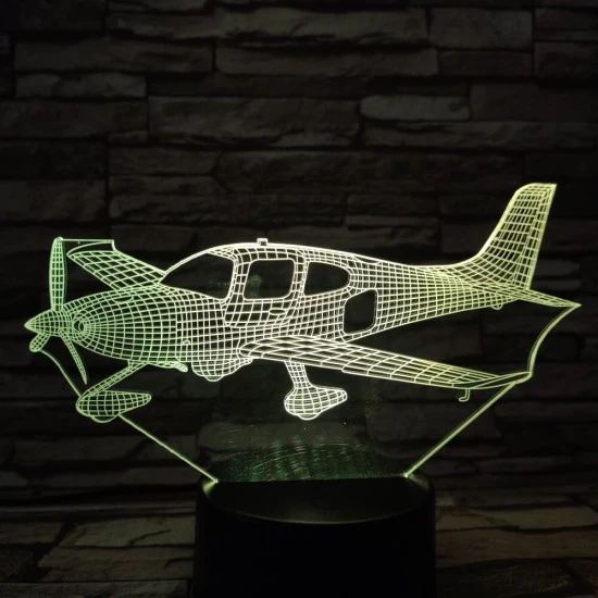 Piper PA-28 Repülőgép  7 színű 3D led lámpa