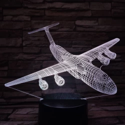Utasszállító repülőgép 7 színű 3D led lámpa
