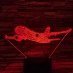 Airbus A220 repülőgép 7 színű 3D led lámpa