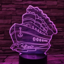Hajó 3   3D led lámpa