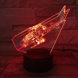 Helikopter 7 színű 3D led lámpa