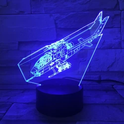 Helikopter 7 színű 3D led lámpa