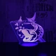 Nagy hal  7 színű 3D led lámpa