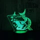 Nagy hal  7 színű 3D led lámpa