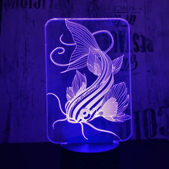 Harcsa 7 színű 3D led lámpa
