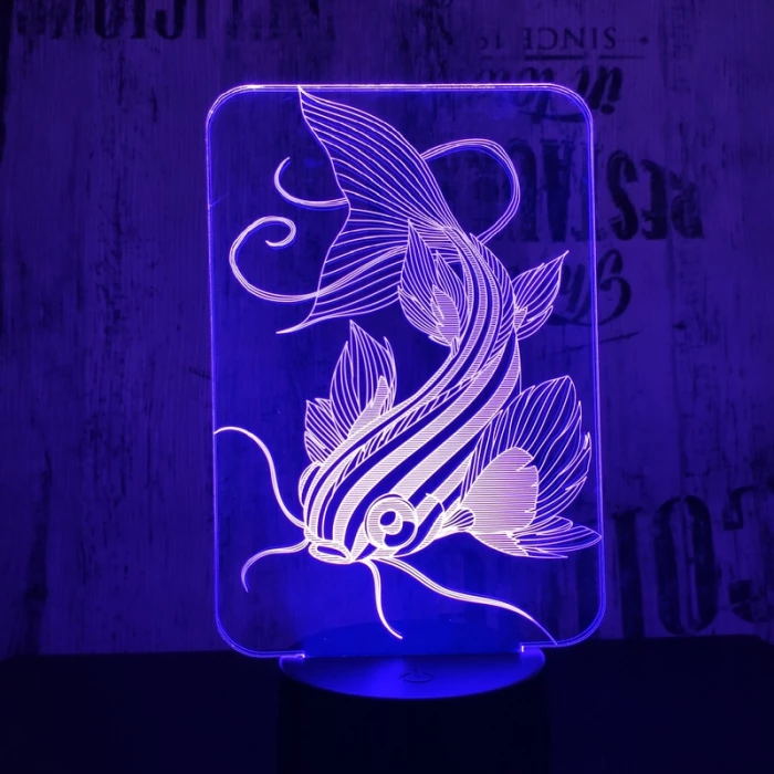 Harcsa 7 színű 3D led lámpa