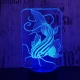 Harcsa 7 színű 3D led lámpa