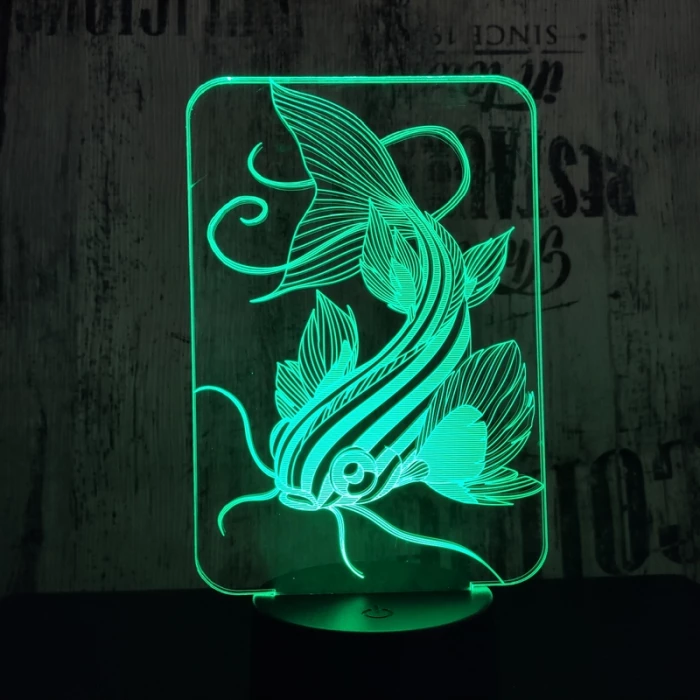 Harcsa 7 színű 3D led lámpa