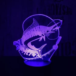 Nagy hal 2  7 színű 3D led lámpa