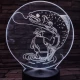 Horgász a kifogott hallal 7 színű 3D led lámpa