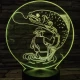 Horgász a kifogott hallal 7 színű 3D led lámpa