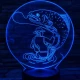 Horgász a kifogott hallal 7 színű 3D led lámpa