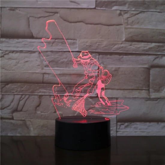 Horgász 7 színű 3D led lámpa