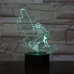 Horgász 7 színű 3D led lámpa
