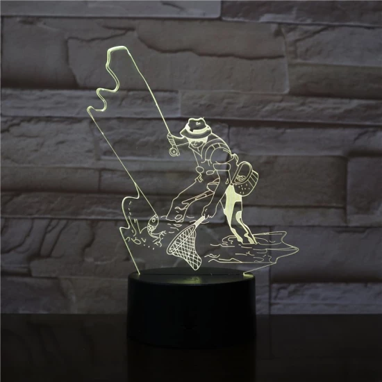 Horgász 7 színű 3D led lámpa