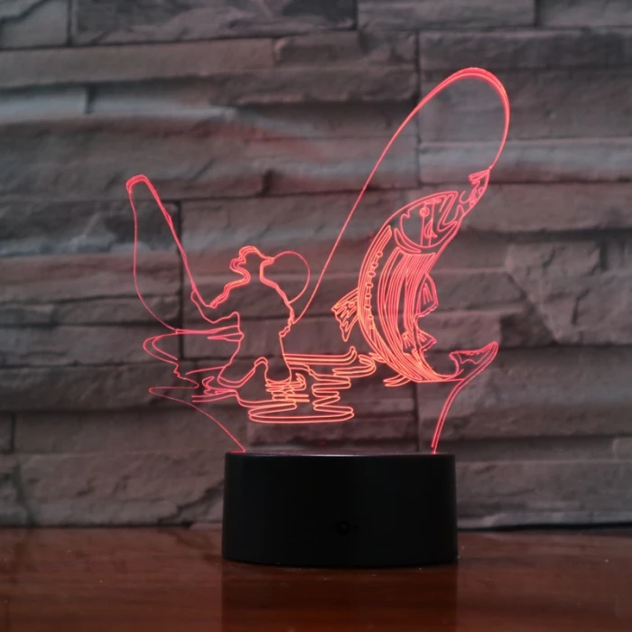 Horgász 3D led lámpa