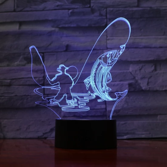 Horgász 3D led lámpa